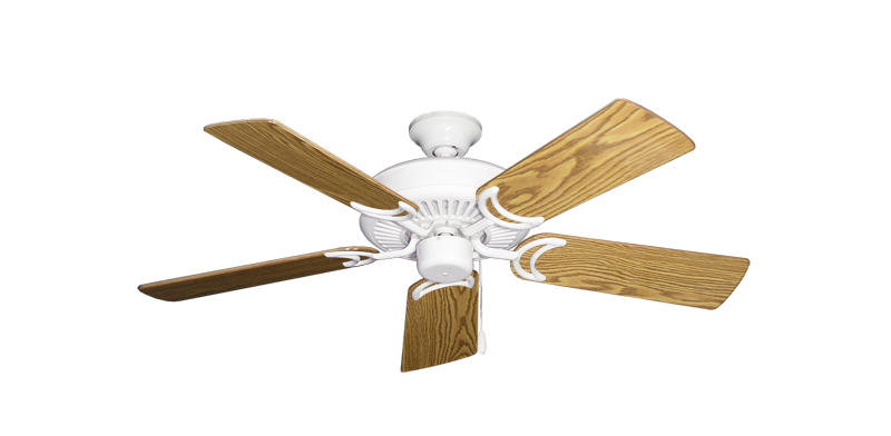 Riviera Pure White with 44" Oak Gloss Blades