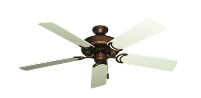 Riviera Burnished Copper with 52" Antique White Blades