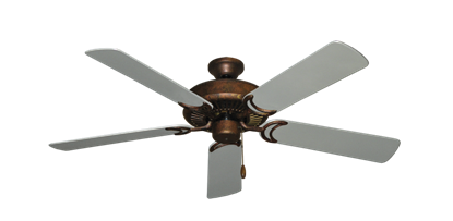 Riviera Burnished Copper with 52" Outdoor Brushed Nickel Blades