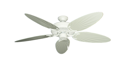 Riviera Matte Pure White with 52" Outdoor Palm Antique White Blades