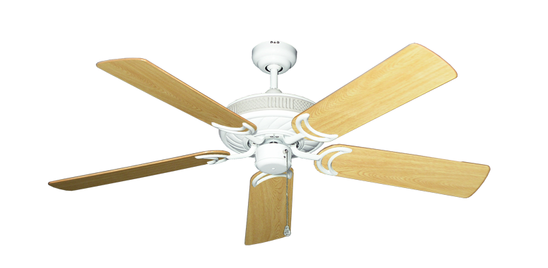 Atlantis Pure White with 52" Honey Oak Gloss Blades