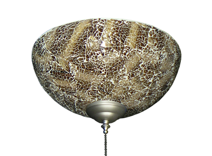 2264 Brown Crackle Finish Hand-Made Specialty Glass Bowl Light