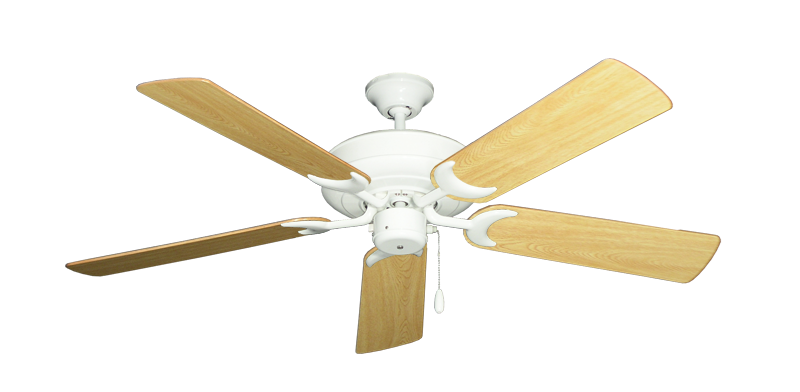 Raindance Pure White with 52" Honey Oak Gloss Blades