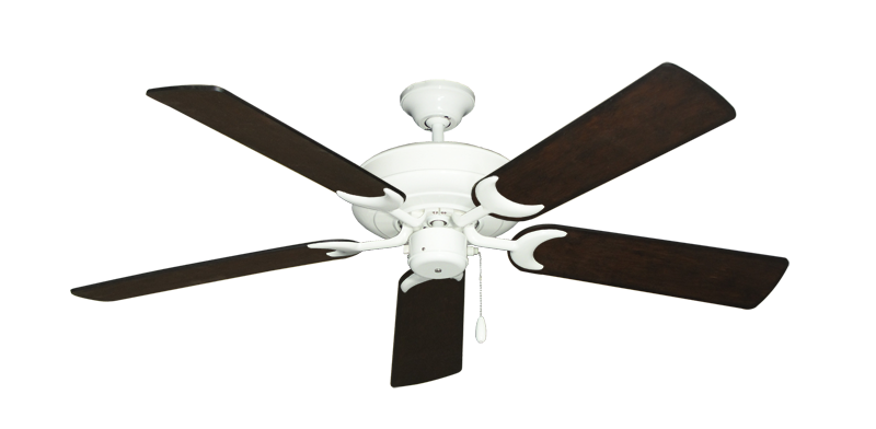 Raindance Pure White with 52" Distressed Walnut Blades