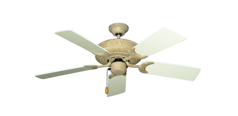 Raindance Ceiling Fan In Roman Stone With 44 Antique White Blades