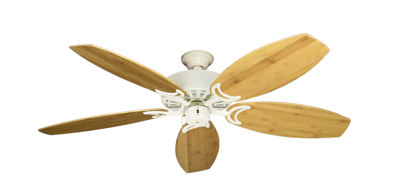 Dixie Belle Antique White with 52" Oar Bamboo Brown Blades
