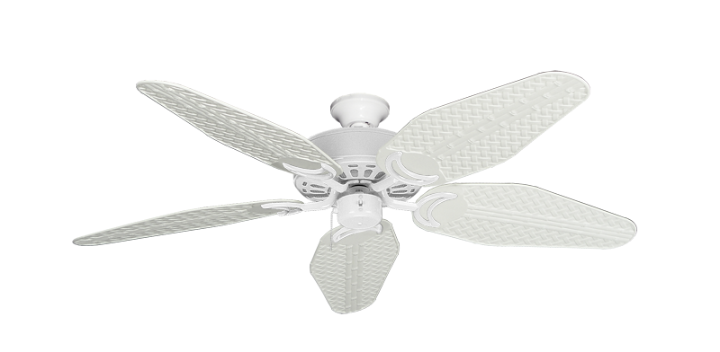Dixie Belle Pure White with 52" Outdoor Weave Pure White Blades
