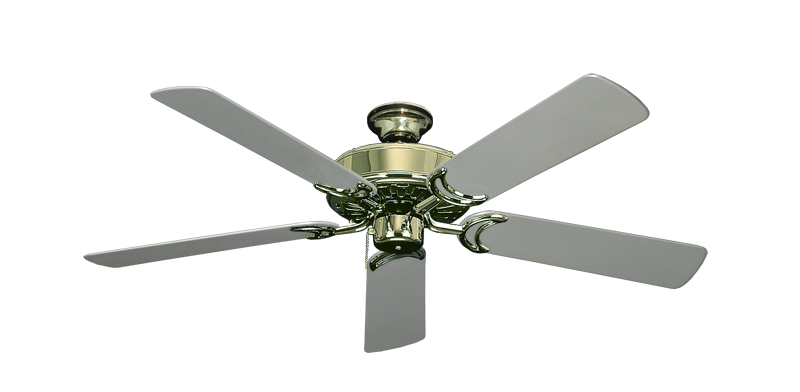 Dixie Belle Bright Brass with 52" Outdoor Brushed Nickel Blades