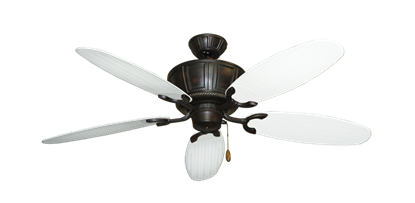 Centurion Oil Rubbed Bronze with 52" Outdoor Wicker Pure White Blades