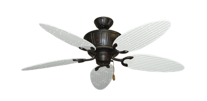 Centurion Oil Rubbed Bronze with 52" Outdoor Bamboo Pure White Blades