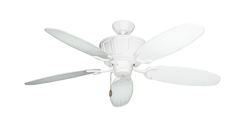 Centurion Pure White with 52" Outdoor Wicker Pure White Blades
