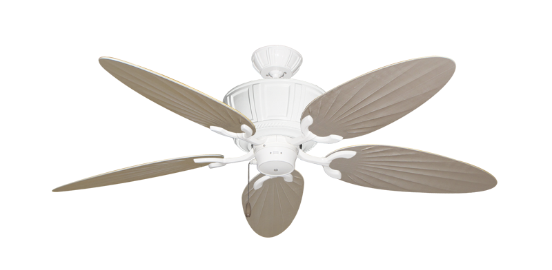 Centurion Pure White with 52" Outdoor Palm Distressed White Blades