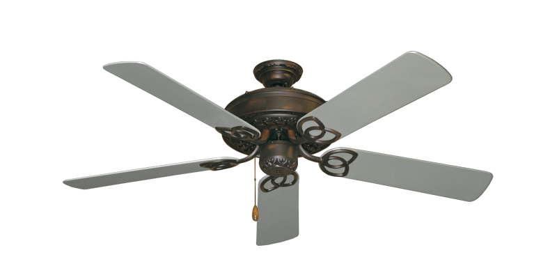 Renaissance Oil Rubbed Bronze with 52" Outdoor Brushed Nickel Blades