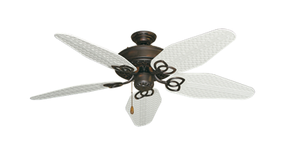 Renaissance Oil Rubbed Bronze with 52" Outdoor Weave Pure White Blades