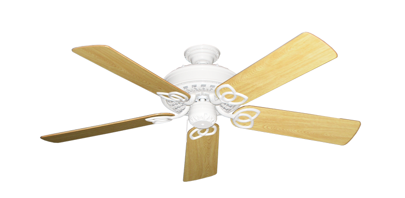 Renaissance Pure White with 52" Honey Oak Gloss Blades