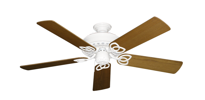 Renaissance Ceiling Fan In Pure White With 52 Light Oak