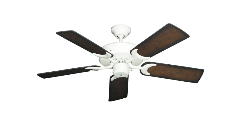 Patio Fan Pure White with 44" Distressed Hickory Blades