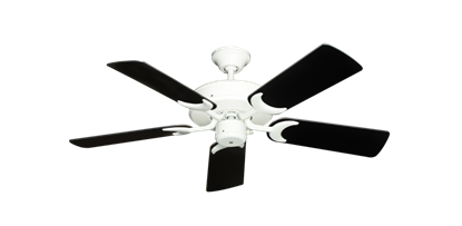 Patio Fan Pure White with 44" Black Blades