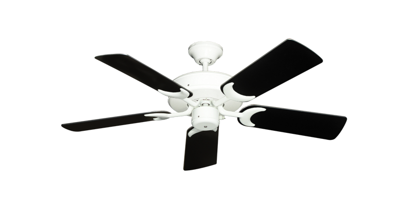 Patio Fan Pure White with 44" Black Blades
