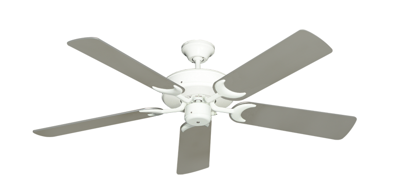Patio Fan Pure White with 52" Satin Steel (painted) Blades