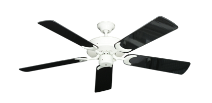 Patio Fan Pure White with 52" Black Gloss Blades