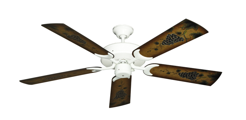 Patio Fan Pure White with 52" Series 353 Arbor Grapes Blades