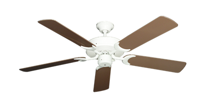 Patio Fan Pure White with 52" Outdoor Brown Blades