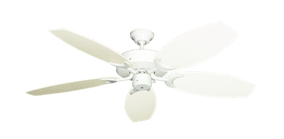 Patio Fan Pure White with 52" Outdoor Oar Antique White Blades