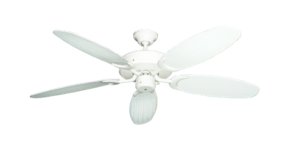 Patio Fan Pure White with 52" Outdoor Wicker Pure White Blades