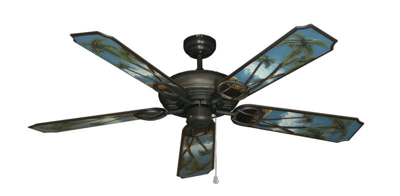 Trinidad Oil Rubbed Bronze with 52" Series 351 Arbor Palm Tree Blades