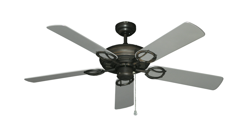 Trinidad Oil Rubbed Bronze with 52" Outdoor Brushed Nickel Blades