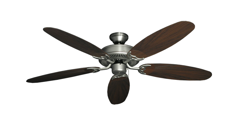 Bermuda Breeze V Satin Steel with 52" Outdoor Leaf Oil Rubbed Bronze Blades