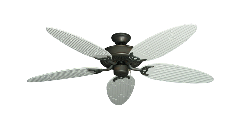 Bermuda Breeze V Oil Rubbed Bronze with 52" Outdoor Bamboo Pure White Blades