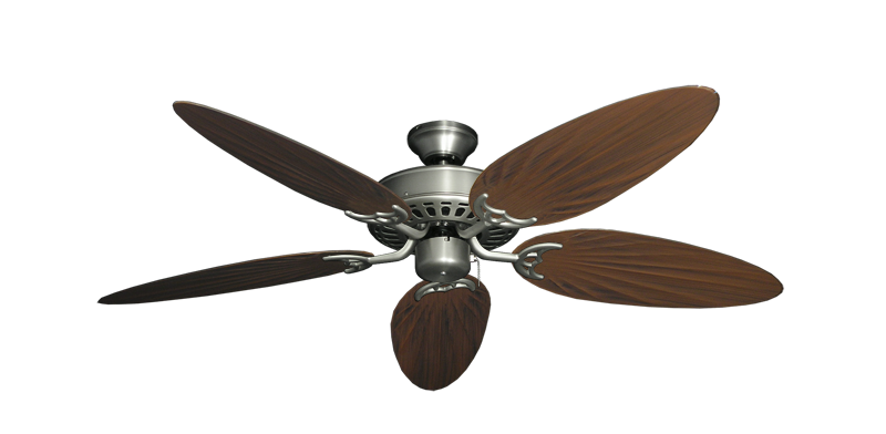 Bimini Breeze V Satin Steel with 52" Outdoor Palm Oil Rubbed Bronze Blades
