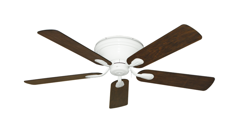 Stratus Pure White with 52" Distressed Walnut Blades