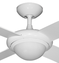 52" Luna Indoor Outdoor Ceiling Fan and Light in Pure White with Remote Control