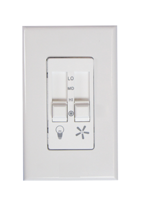 Picture of Control, 423L Dual Slide 3 Speed Fan and Light Control, White