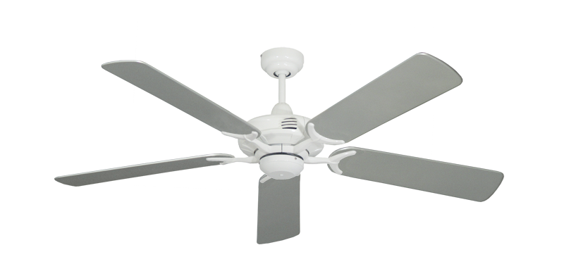 Coastal Air Pure White with 52" Outdoor Brushed Nickel Blades
