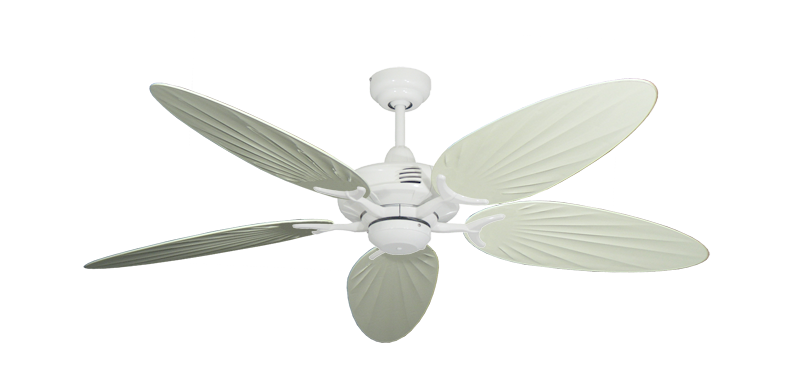 Coastal Air Pure White with 52" Outdoor Palm Antique White Blades
