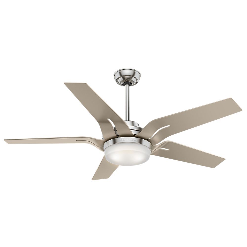 brushed silver ceiling fan with light