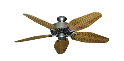 Dixie Belle Brushed Nickel with 52" Outdoor Weave Walnut Blades