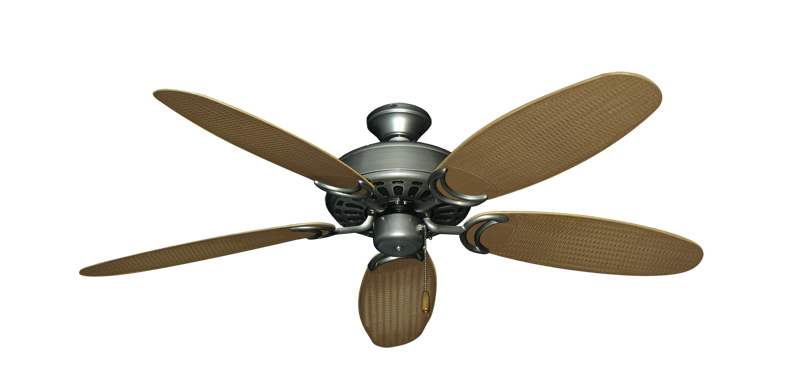 Dixie Belle Brushed Nickel with 52" Outdoor Wicker Tan Blades