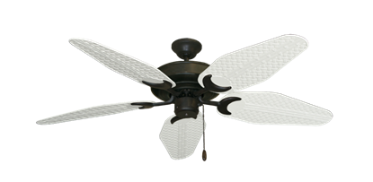 Raindance Oil Rubbed Bronze with 52" Outdoor Weave Pure White Blades