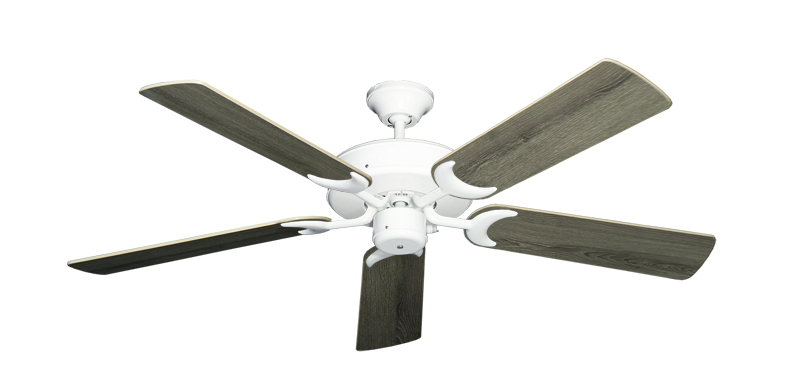 Patio Fan Pure White with 52" Barnwood Blades