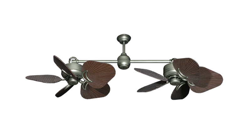 Twin Star III Ceiling Fan in Brushed Nickel with 35