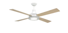 Quantum II 52" Pure White Ceiling Fan w/LED Light and Remote