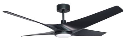 Quatro Plus 56" Matte Black Indoor/Outdoor Ceiling Fan with Remote Control