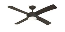 52" Luna Indoor Outdoor Ceiling Fan and Light in Oil Rubbed Bronze with Remote Control	