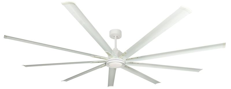 Liberator 96 in. WiFi Enabled Indoor/Outdoor Pure White Ceiling Fan with 22W CCT LED Light and Remote