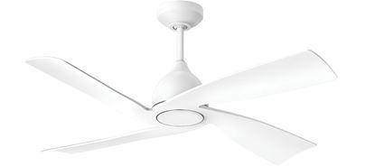 Intrigue 44 in. Indoor/Outdoor Pure White Smart Ceiling Fan with Remote Control 